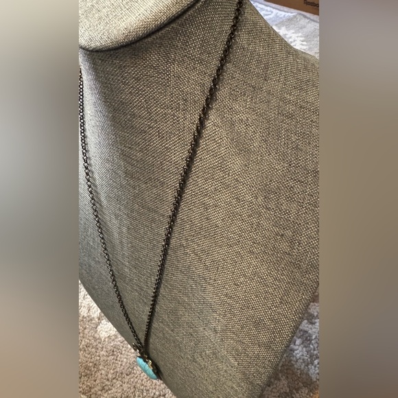 Owl Pendant Necklace with Turquoise and Gold Accents - Picture 4 of 9